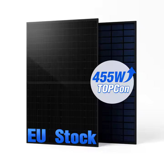 455W Topcon full black double glass mono solar panel